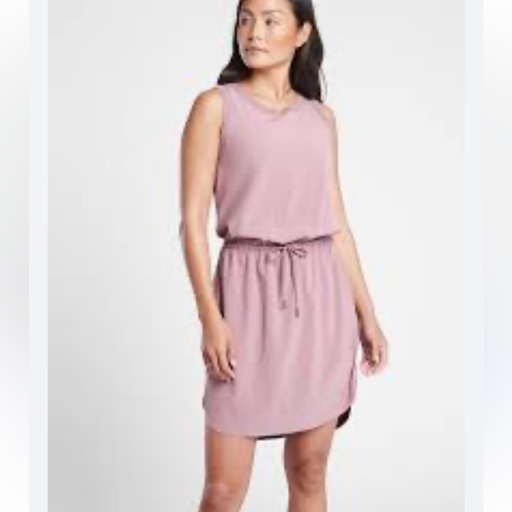 Athleta Dusty Rose Sleeveless Drawstring Midi Dress